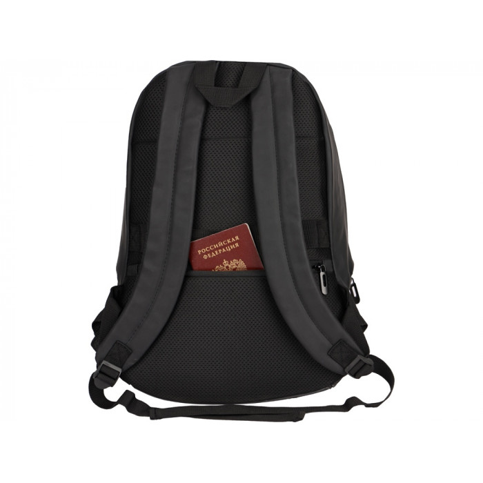 Рюкзак Glam для ноутбука 15'' из мягкой экокожи, черный