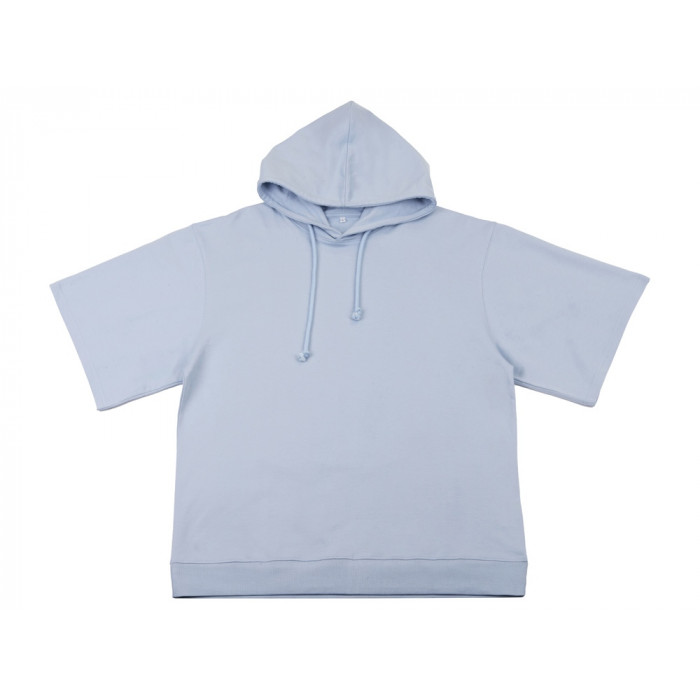 Худи оверсайз с коротким рукавом Warsaw унисекс, небесно-голубой