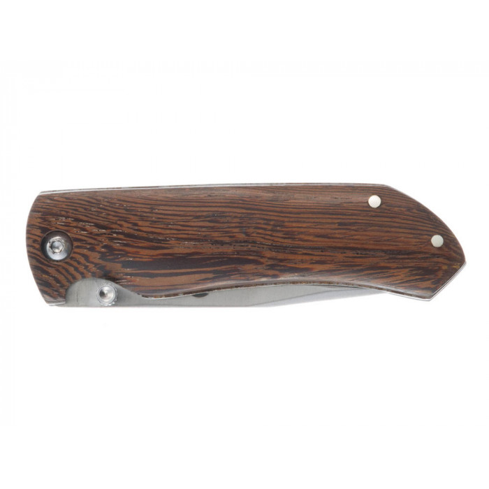 Нож складной Stinger, 77 мм (серебристый), материал рукояти: древесина венге (коричневый)