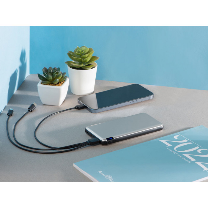 Внешний аккумулятор Forge v.2, металл, 10000mah, серебристый