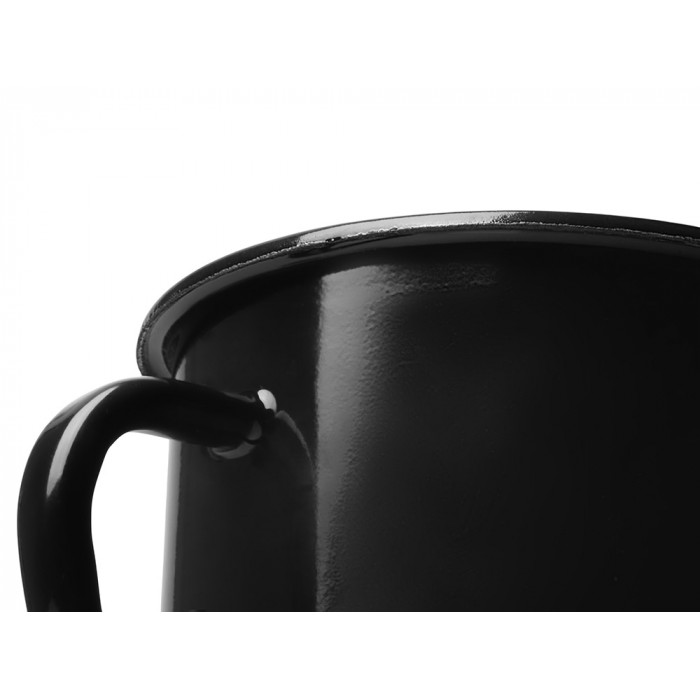 Кружка эмалированная с ободком, черная