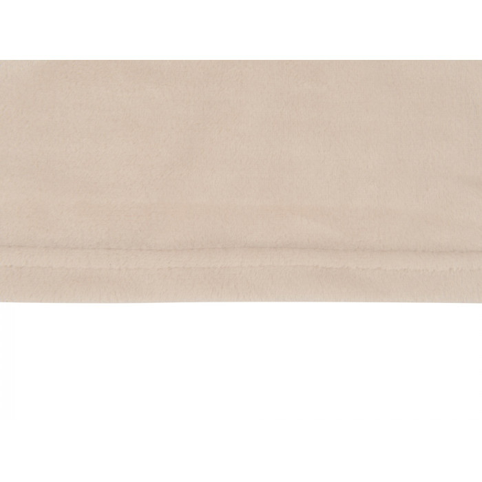 Плед флисовый Natty из переработанного пластика, бежевый с розовой лентой