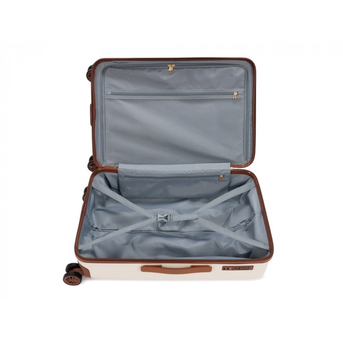 Чемодан BUGATTI Amelia, бежевый, поликарбонат / АБС-пластик, 42х24х67 см, 55 л