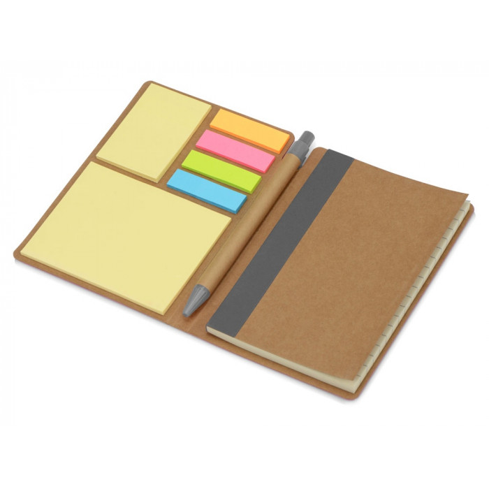 Блокнот А6 Write and stick с ручкой и набором стикеров, серый