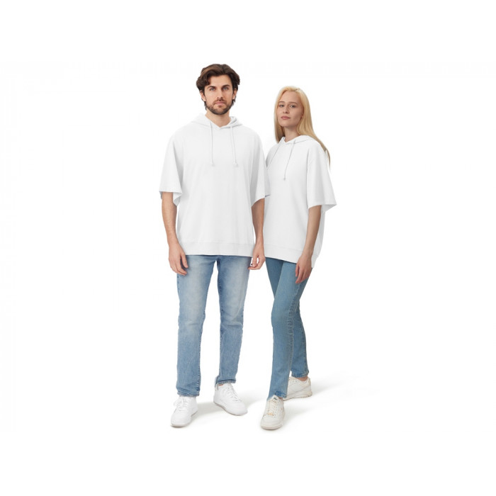 Худи оверсайз с коротким рукавом Warsaw унисекс, белый