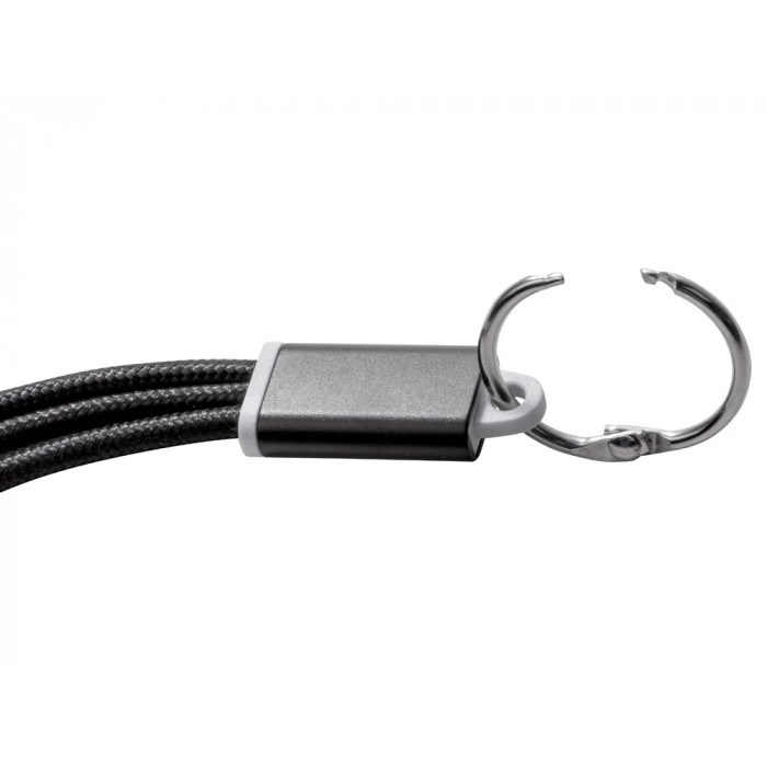 Кабель для зарядки Tres с брелоком, черный
