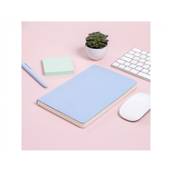 Ежедневник А5 недатированный Megapolis Velvet Flex, зефирный голубой