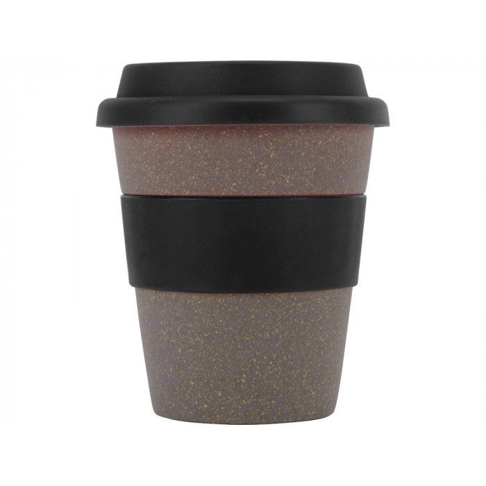 Стакан с силиконовой крышкой Cafe, черный