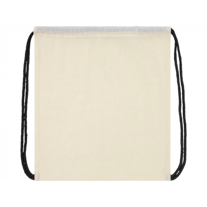 Рюкзак со шнурком Oregon, имеет цветные веревки, изготовлен из хлопка 100 г/м2, бежевый/черный