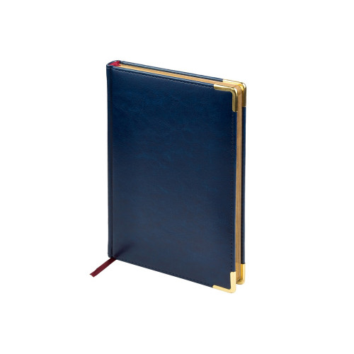 Ежедневник А5 датированный Sidney Nebraska 2026, синий (золотой обрез, золотые уголки)