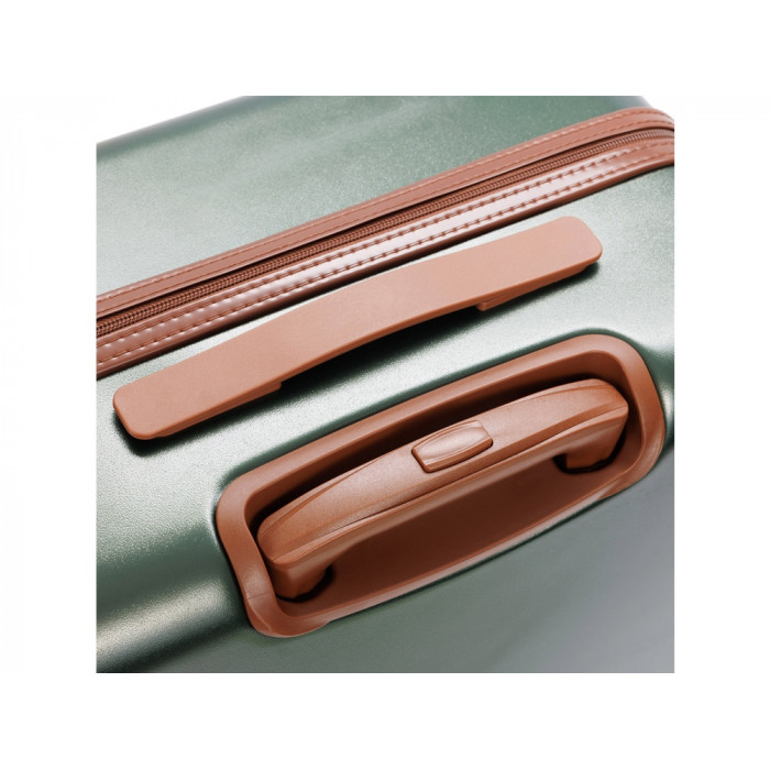 Чемодан BUGATTI Amelia, зеленый, поликарбонат / АБС-пластик, 42х24х67 см, 55 л