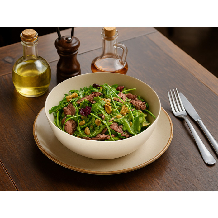 Салатник Bowl с бамбуковой крышкой, бежевый