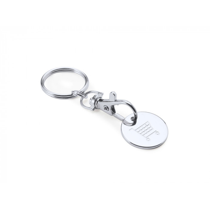 Брелок с монетой для тележки супермаркета, красный