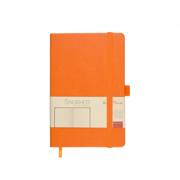 Блокнот А5  City на резинке, оранжевый