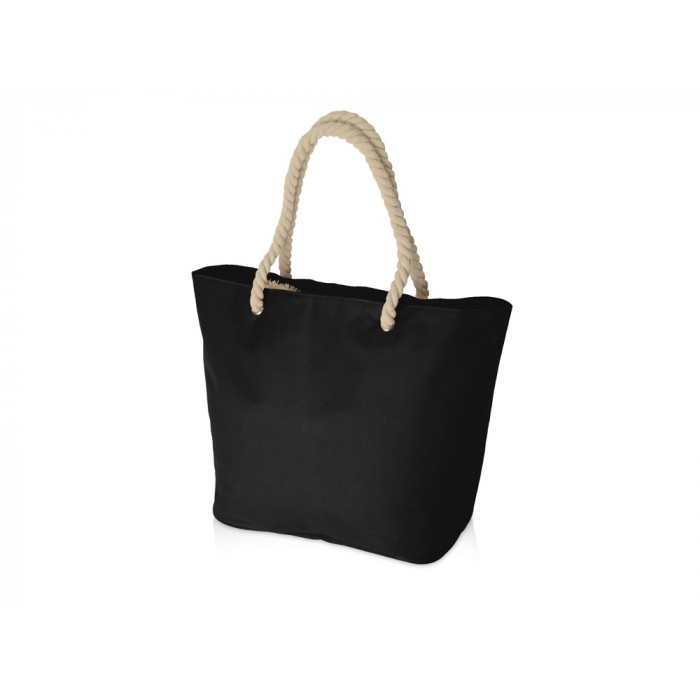 Сумка Seaside для шопинга и пляжа с широким дном, черный