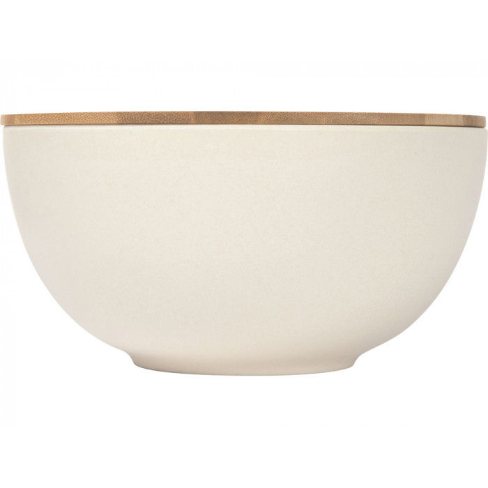 Салатник Bowl с бамбуковой крышкой, бежевый