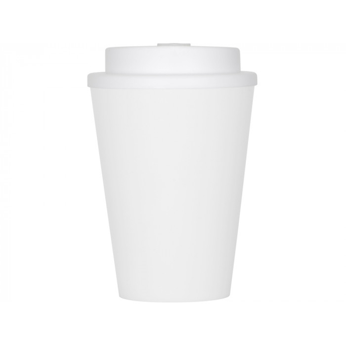 Пластиковый стакан Take away с двойными стенками и крышкой с силиконовым клапаном, 350 мл, белый