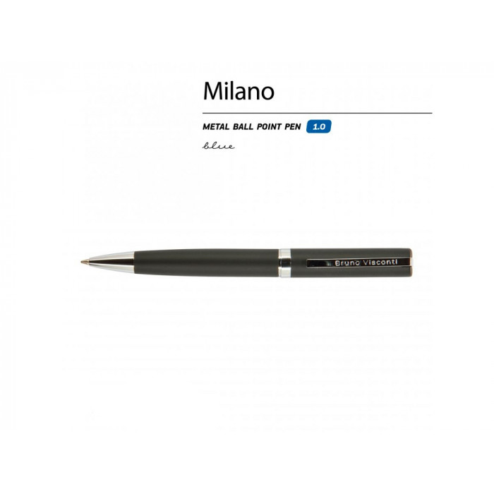 Ручка шариковая автоматическая BrunoVisconti® MILANO цвет корпуса черный, 1 мм