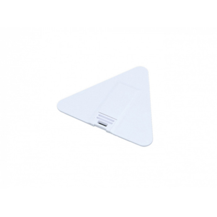 USB-флешка на 16 Гб в виде пластиковой карточки треугольной формы, белый