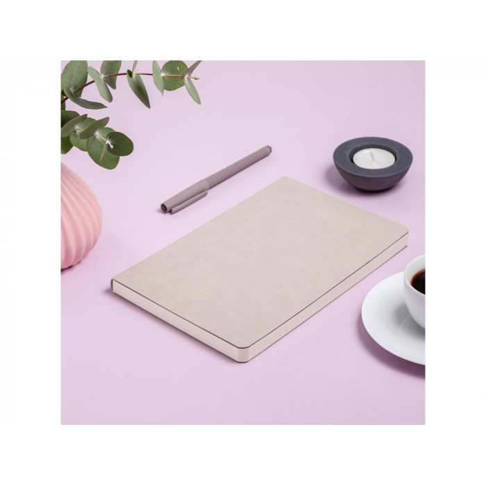 Ежедневник А5 недатированный Megapolis Velvet Flex, бежевый