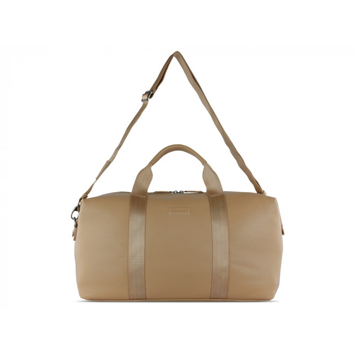 Сумка дорожная BUGATTI Elsa, песочного цвета, воловья кожа/полиэстер, 47х22х24 см