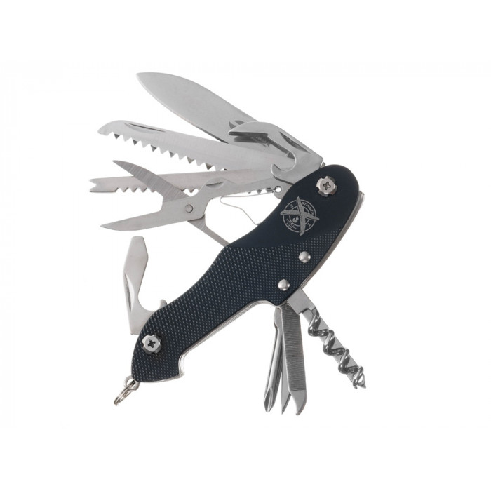 Нож перочинный Stinger, 96 мм, 15 функций, материал рукояти: алюминий (черный)