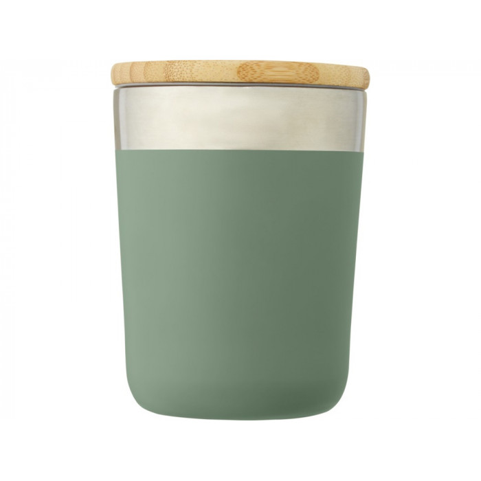 Lagan Кружка с медной вакуумной изоляцией объемом 300 мл и бамбуковой крышкой, зеленый