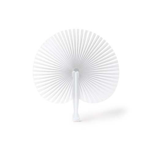 Складной круглый веер-пайпай с пластиковыми стержнями, белый