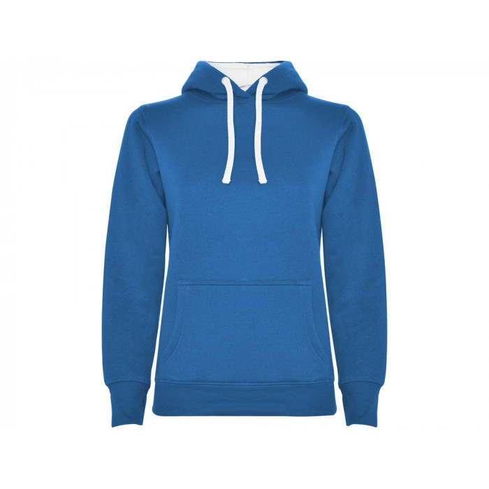 Толстовка с капюшоном Urban женская, королевский синий/белый