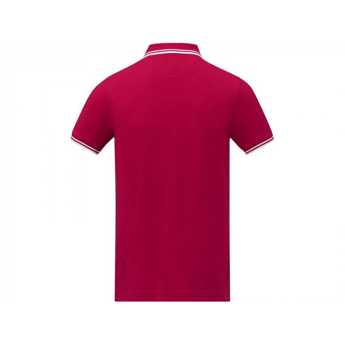Amarago Мужское поло с коротким рукавом и контрастной отделкой, красный