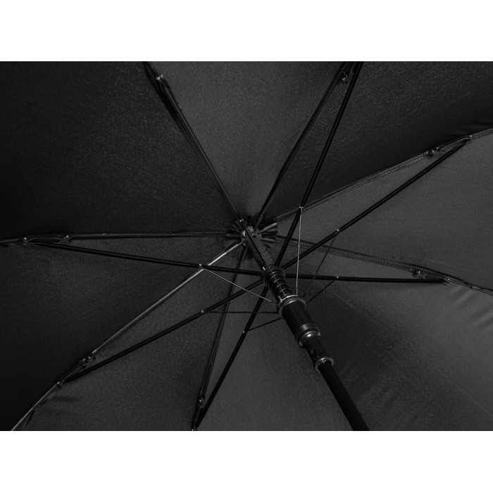 Зонт-трость Reviver с куполом из переработанного пластика, черный