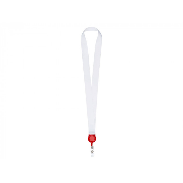 Ланъярд 2,5 см с ретрактором, красный