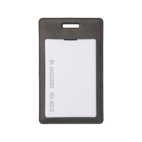 Вертикальный чехол для пропуска из экокожи Alicante, темно-серый