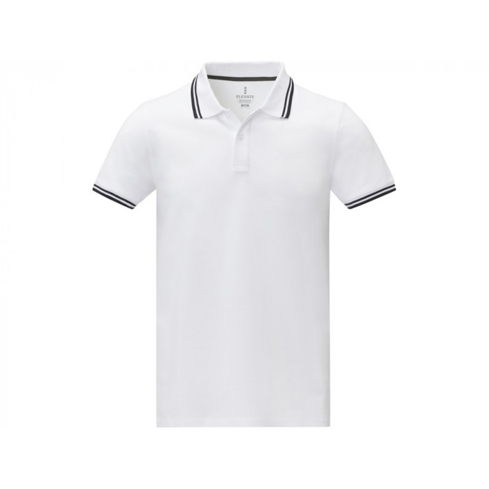 Amarago Мужское поло с коротким рукавом и контрастной отделкой, белый