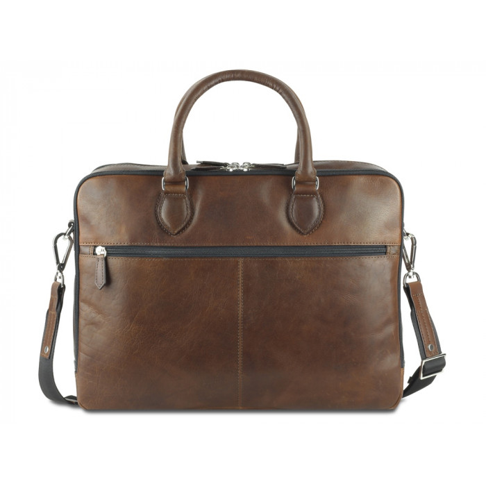 Сумка Mano Don Valentino, натуральная кожа в коричневом цвете, 41,5 х 31 х 10 см