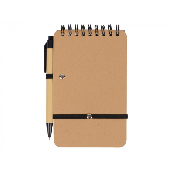 Набор канцелярский с блокнотом и ручкой Masai, 70 л. нелинованных, черный