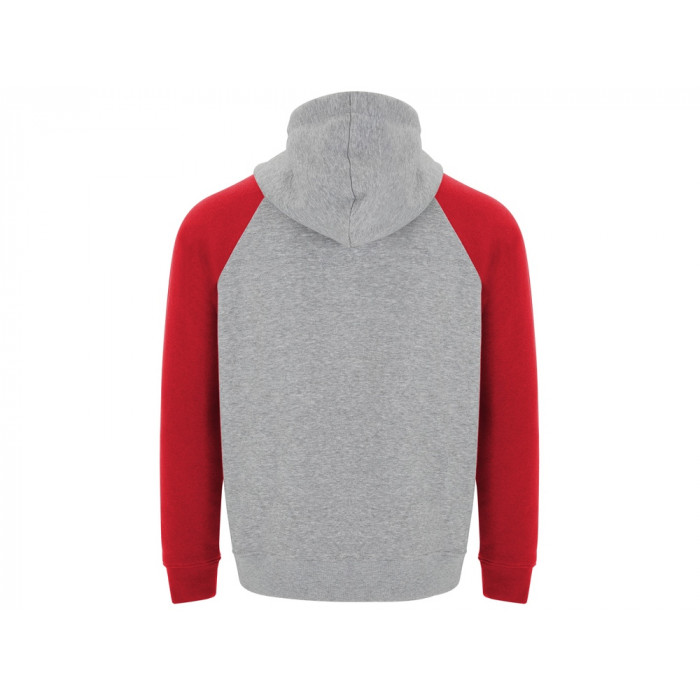 Толстовка с капюшоном Badet мужской, серый меланж/красный