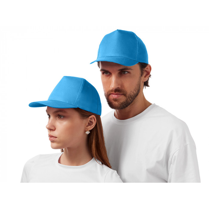 Бейсболка Poly 5-ти панельная 120 гр, голубой