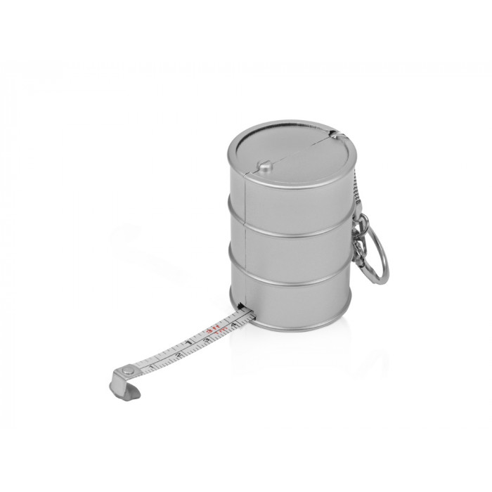 Брелок-рулетка Баррель, 1 м., серебристый