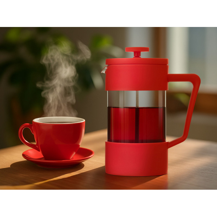 Пластиковый френч-пресс Intense, 600мл, красный