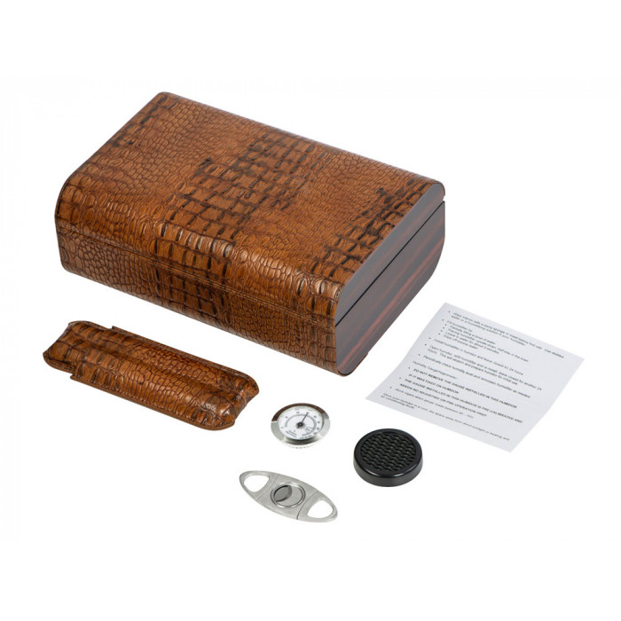 Хьюмидор с аксессуарами, коричневый
