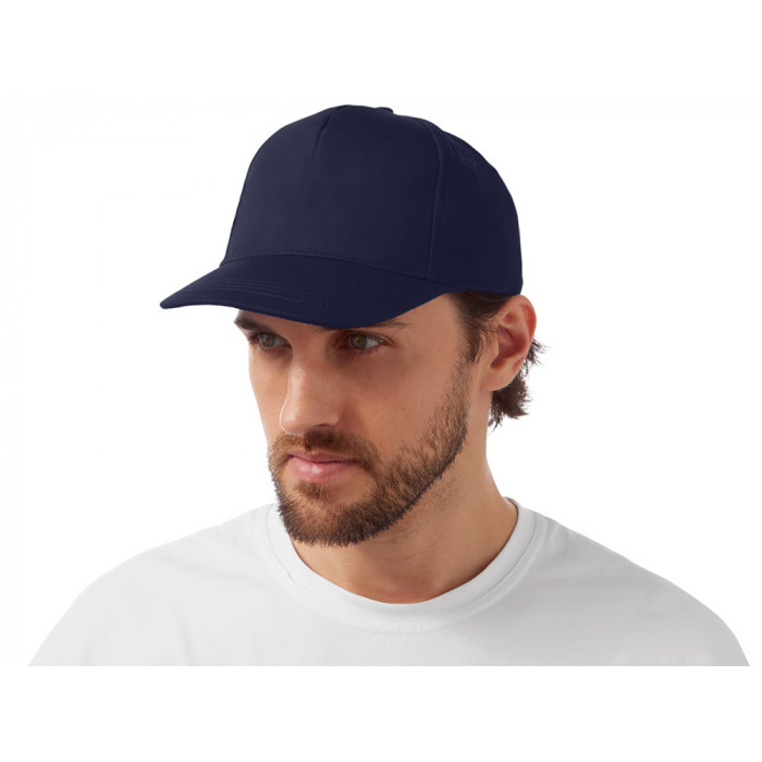 Бейсболка Мемфис 230 5-панельная, темно-синяя