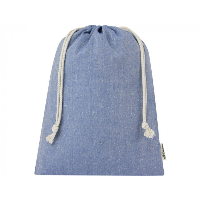 Большая подарочная сумка Pheebs объемом 4 л из хлопка плотностью 150 г/м2, синий