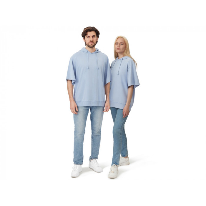 Худи оверсайз с коротким рукавом Warsaw унисекс, небесно-голубой