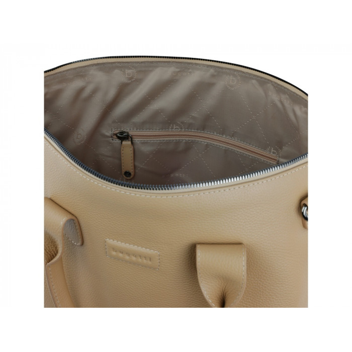 Сумка-шоппер BUGATTI Elsa, песочного цвета, воловья кожа/полиэстер, 46х11х31,5 см