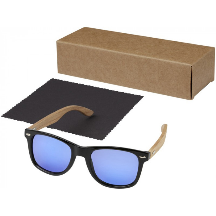 Hiru, зеркальные поляризованные солнцезащитные очки в оправе из переработанного PET-пластика/дерева в подарочной коробке, дерево