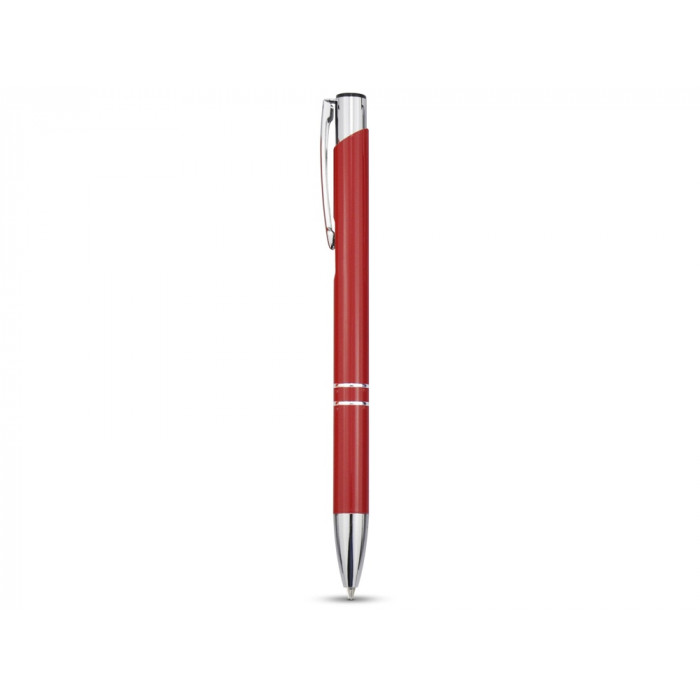 Алюминиевая шариковая кнопочная ручка Moneta, синие чернила, красный