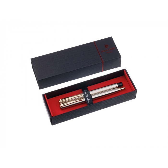 Набор Pierre Cardin PEN&PEN: ручка шариковая + роллер. Цвет - серебристый. Упаковка Е.