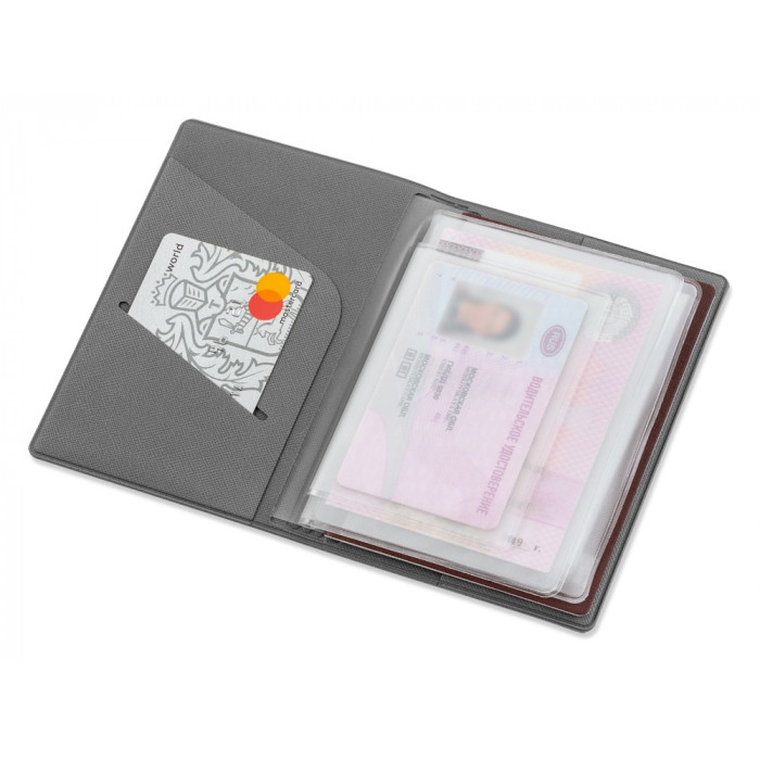 Классическая обложка для автодокументов Favor, светло-серая