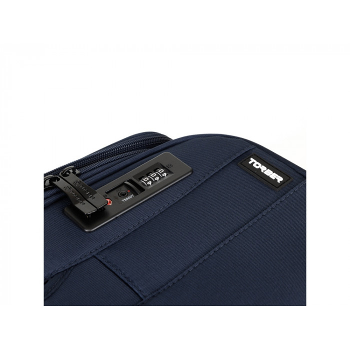 Чемодан TORBER Brosno, синий, нейлон 600D, 48 х 30 х 78 см, 85 л